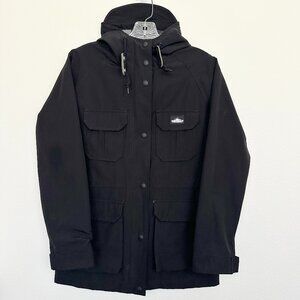 Penfield Utility Jacket Kasson Raincoat Pockets Black Long Hood Women's Size XS